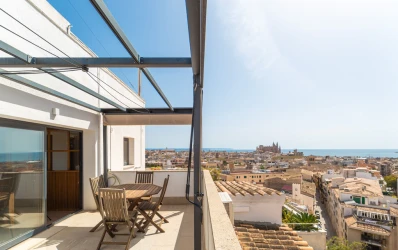 High-quality furnished penthouse with sea views, terraces, parking and lift