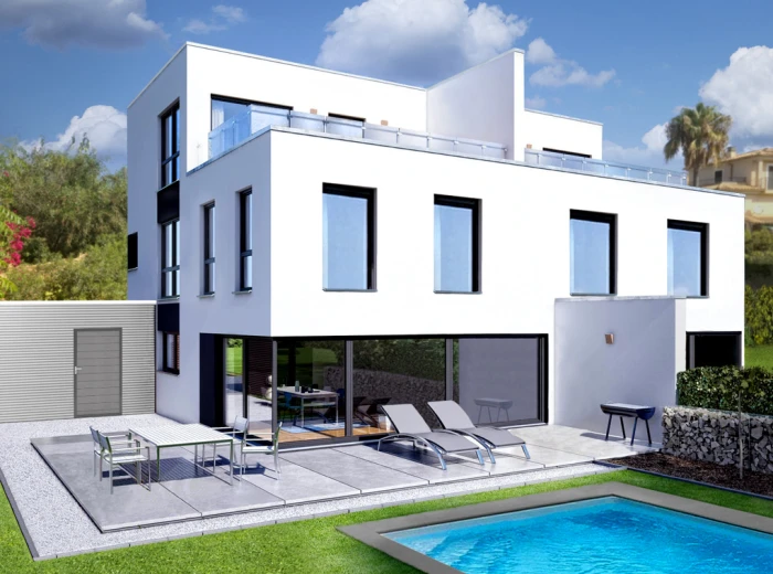 Neubauprojekt exklusives Doppelhaus Can Picafort zu verkaufen-1