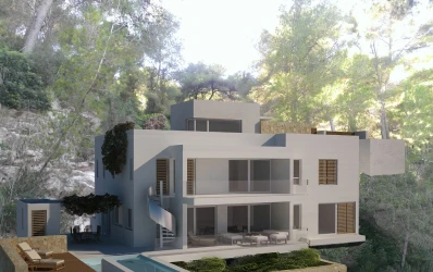 Baugrundstück mit Projekt in bevorzugter Lage mit Meerblick, Costa de Canyamel