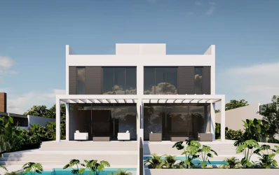 Neubauprojekt: Modernes Doppelhaus mit Teil-Meerblick in Bahia Azul