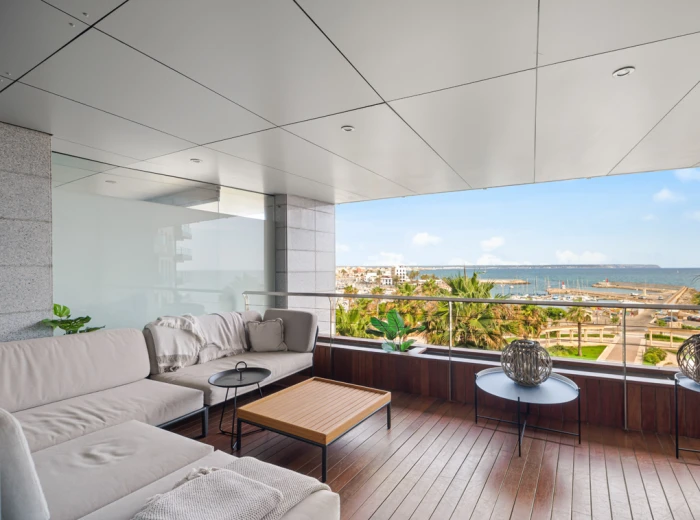 Lujoso piso con terraza vista al mar en Portixol-1