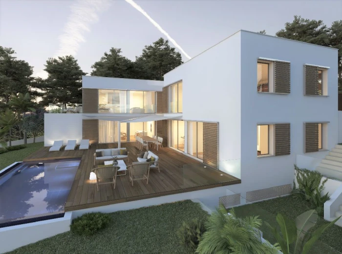 Grundstück mit Bauprojekt einer modernen Villa in Font de sa Cala-2