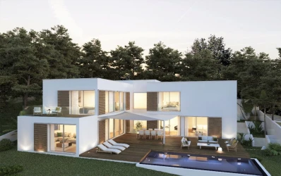 Plot with building project of a modern villa in Font de sa Cala