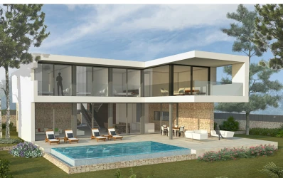 Neue moderne Villa mit Meerblick